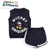 Комплект одежды для малышей; комплект летней детской одежды для девочек с героями мультфильмов; Брендовые спортивные костюмы для малышей; спортивные костюмы; хлопковый жилет+ брюки