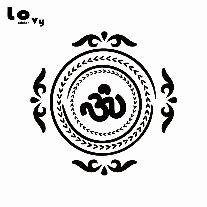 Yoga Mandala Indian Mehndi Buddha Oum OM Symbol Vinyl Wall Sticker Yoga