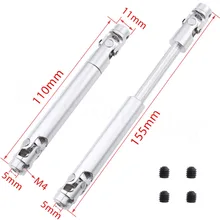 2pcs Steel Drive Shaft CVD 110 155mm 90 115mm Heavy Duty For 1 10 RC Rock
