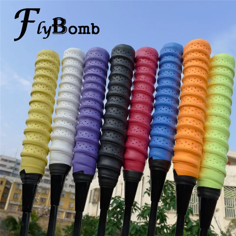 FlyBomb высококачественные Бадминтонные Теннисная ракетка лента для ручки ракетки обертывания анти-скольжения Киль ручки ручной Клей эластичность Overgrip L349OLD - изображение