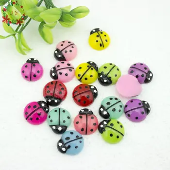 

Set of 100pcs Resin Ladybug Cabochon Flatback 18mm for Cell Phone Decor, DIY Embellishment assorted