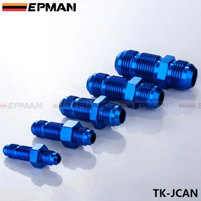 10AN AN-10 7/8 MALE THREAD STR AIGHT BULKHEAD FLARE BLUE ALUMINUM FINISH FITTING TK-JCAN10