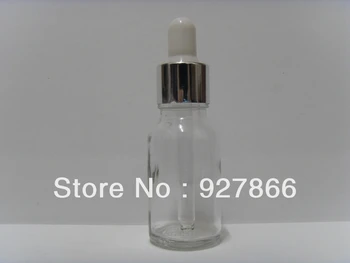 

10pcs 15ml -0.5 Oz Clear glass dropper bottles/Vails,Essential oil bottles,cosmetics container storage,silver cap white top