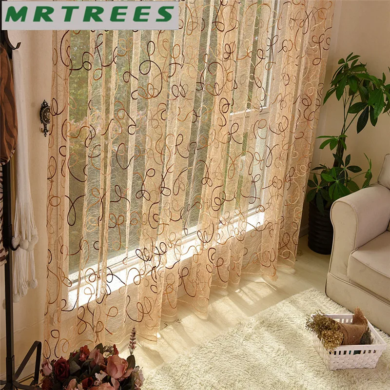 Perdele Moderne Brodate Sheer Window Tulle Perdele Pentru Camera