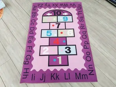 

3D carpet 6mm ultra-thin living room sofa mats bedroom carpet rectangular rug children cartoon climbing mats letter game design