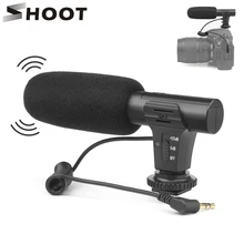 Shoot microfone estéreo para câmera, microfone dslr para câmera xiaomi 8 iphone x, nikon, canon, sony, samsung dslr
