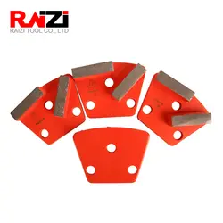 Raizi три 9 мм отверстия алмазный шлифовальный станок металлический сегмент инструменты Грит 30-120 Средний Бонд скребки для бетона ASL