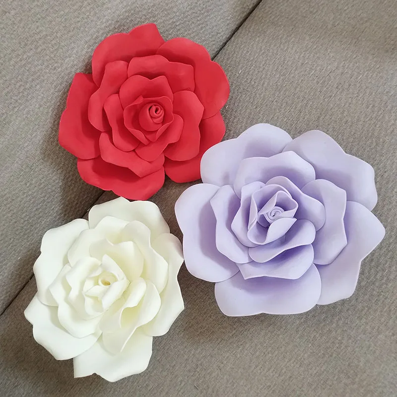 Buy 25 Cm Artificial Foam Roses Large Flowers Wall for