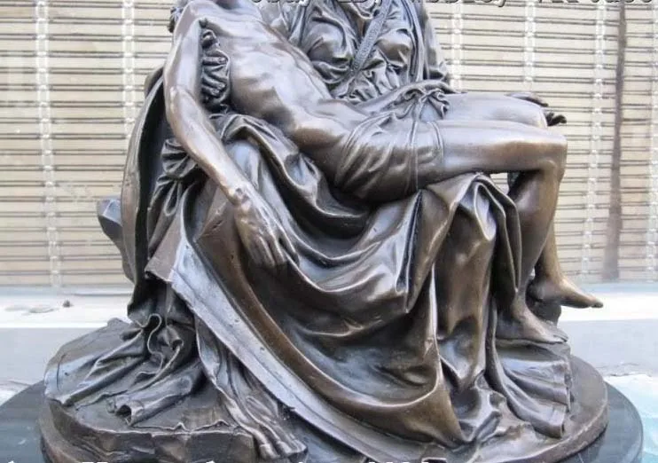 

Western Art Jesus and goddess Bronze Base on Marble Statue