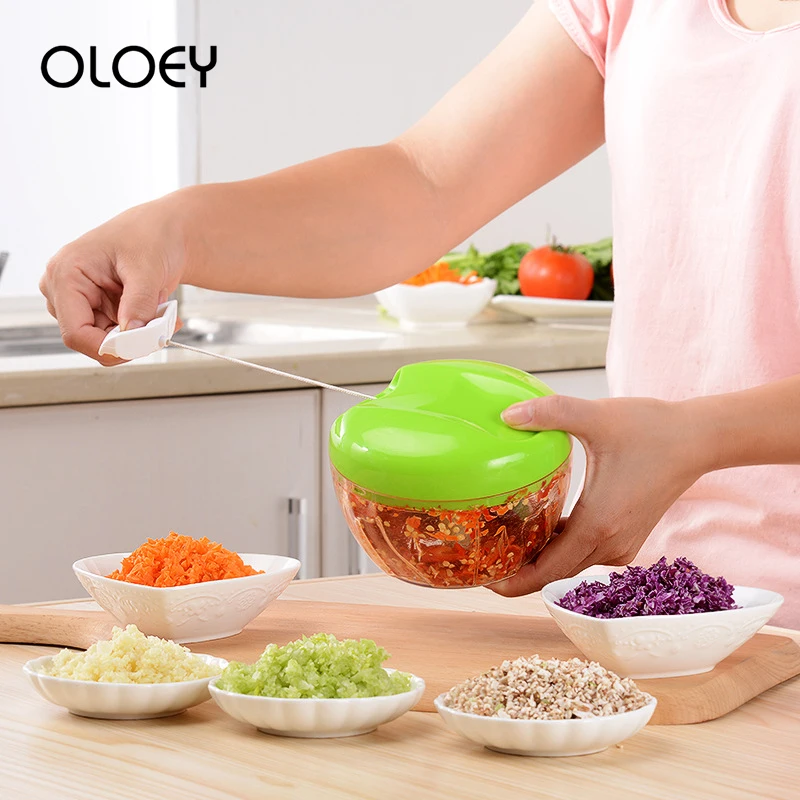 

OLOEY Manual Vegetable Cutter Chopper Multi-function Food Fruit Hand Pull Garlic Grinder Mincer Shredder Cutting Kitchen Tools