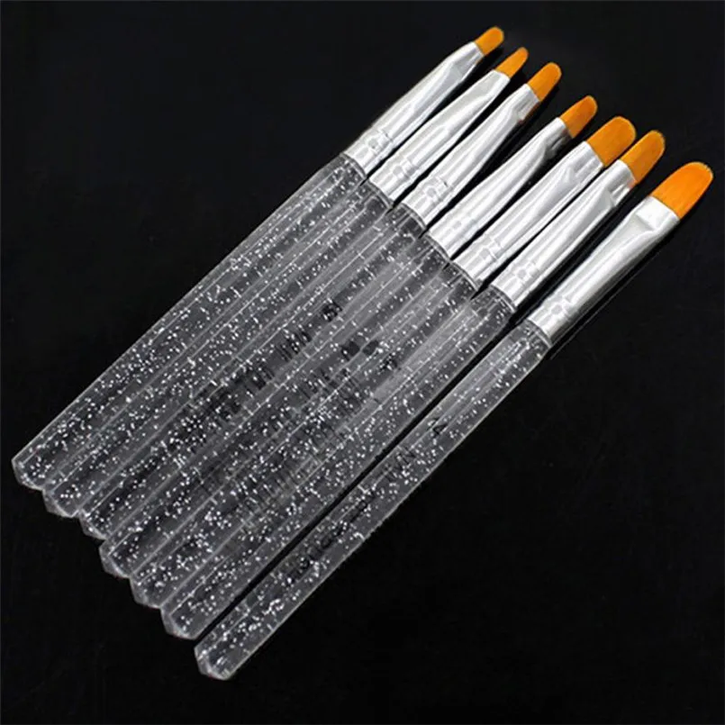 MENOW 2018 Newly High Quality 7pcs UV Gel Acrylic Crystal Design Builder Painting Nail Art Brush Pen Tool Set 07.31 | Красота и