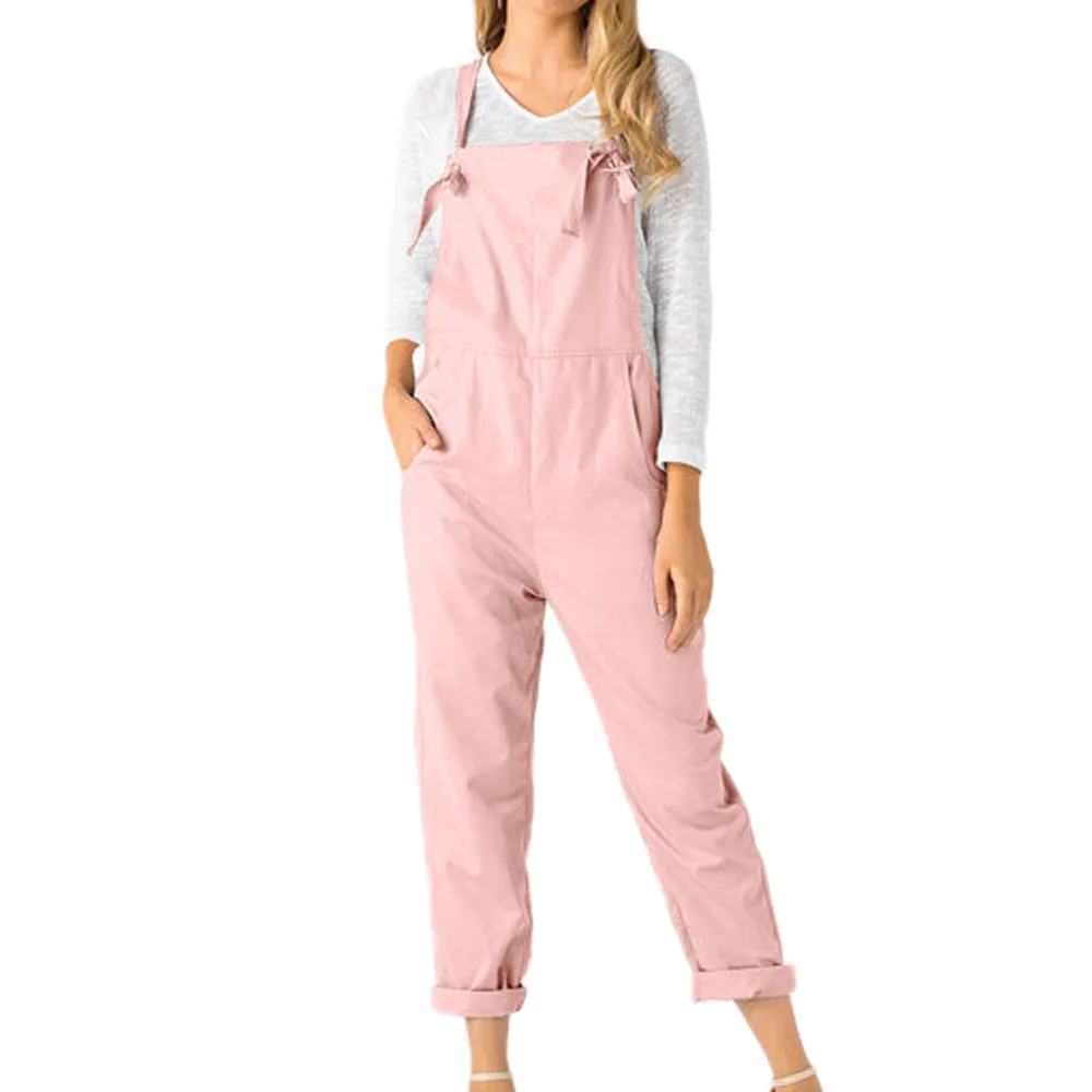 

Summer Women Loose Dungarees Loose Long Pockets Rompers Jumpsuit Pants Trousers Strappy strapless Casual Party beach Jumpsuit