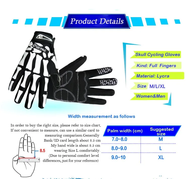 Панковские велосипедные перчатки с полными пальцами, с черепами, на открытом воздухе, теплые, демпфирующие, Нескользящие, велосипедные перчатки, MTB/шоссейные, велосипедные, спортивные, сенсорные перчатки