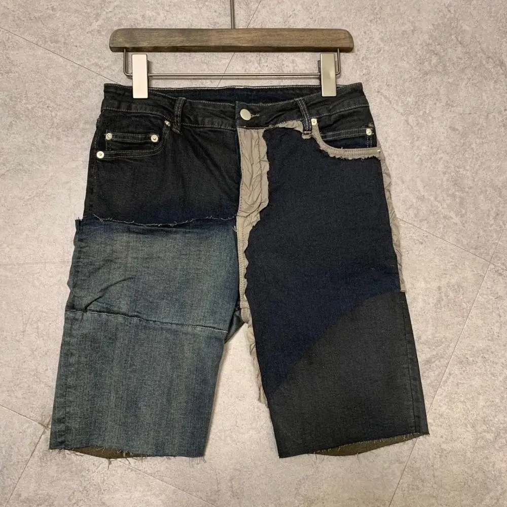 

19ss Owen Seak Men Casual Short Washing Denim Cotton Gothic Style Men's Clothing Sweatpants Summer Women Black Shorts Size XL