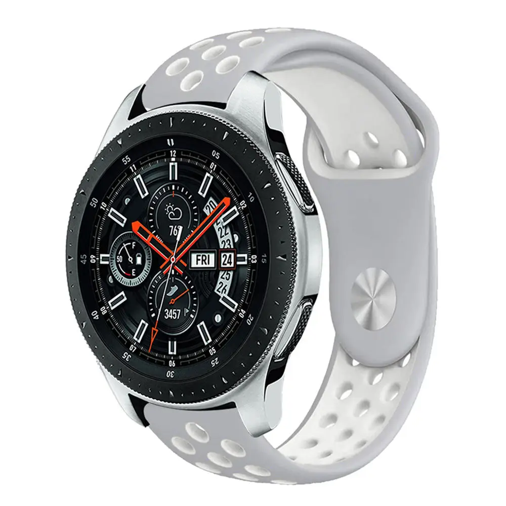 Мягкая силиконовая лента для samsung Galaxy Watch 46 мм SM-R800 ремешок на запястье 22 мм ширина спортивный браслет ремешок для часов с булавками