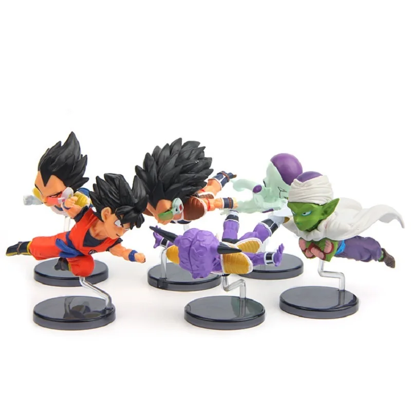 6pcs/lot Son Goku 7.1-7.3cm Figurine Dragon Ball Flight PVC Action Figures Toys Anime Dragon Ball Figure Collectible Model Toys