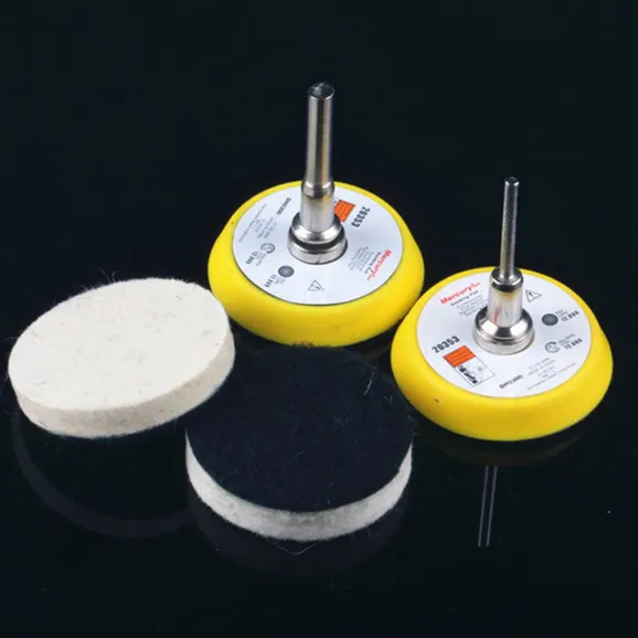 

2ps 50mm White Plush Wool Polish Wheel Disk Sheet Polish Disc wth 1ps 50mm Abrasive Polish Pad Plate for Dremel Electric Grinder