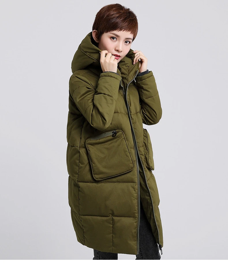 Зима среднего возраста большой размер 5XL хлопковое пальто верхняя одежда теплая Толстая длинная свободная куртка-парка корейское однотонное хлопковое пальто с капюшоном