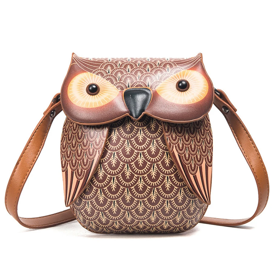 

Funny 3D Owl Women Messenger Bags for Teenager Girls Kawaii Cartoon Animal Women Shoulder Bags Brands PU Leather Crossbody Bags