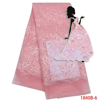

2018 New Design Sequins Good Quality Chiffon Flower Trim Party African Lace Fabric Tulle Net Lace Fabric For Women AMY1840B-1