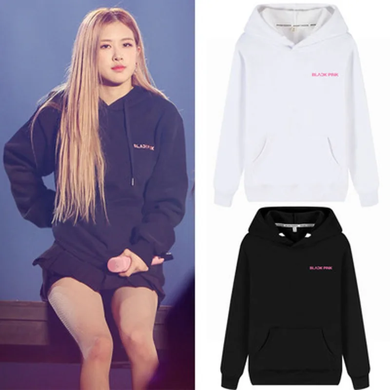  2019 Fashion KPOP BLACKPINK ROSE Concert Album Hoodie Hip Hop Casual Style Loose Plus Size Hooded C