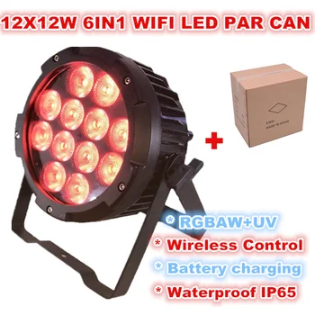 

Outdoor Par Lights 12x12w Battery Wireless DMX512 Wifi Par Cans 6Colors RGBWAUV 6IN Stage Washing Bar LED Lighting