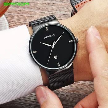 

SANDA Men Watches 2018 Business Quartz Top Brand Luxury Waterproof Watches Men's Stainless Steel Auto Date Wristwatches Relojes