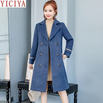 

YICIYA women wool woolen jacket coat winter autumn plus size large big 4xl blend long blazer suits elegant clothes slim coats