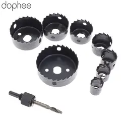 Dophee 8 шт. DIY кольцевая пила инструмент сверло Металл Cutter Set Комплект 19-64 мм дерева лист сплавов круговой Круглый корпус сверла + оправки