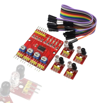 

Smart Car Robot 4 Channel Infrared Detector Tracking Line Obstacle Avoidance Sensor Module