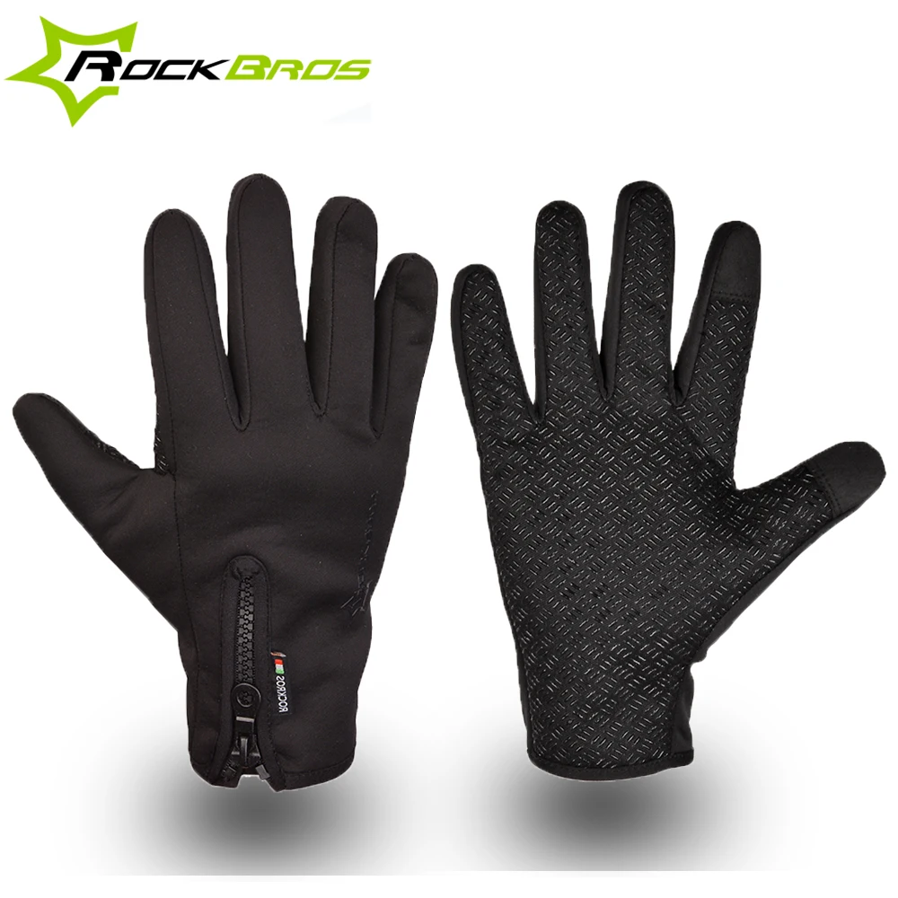 RockBros Men Women Winter Windproof Warm Cycling Full Finger Gloves