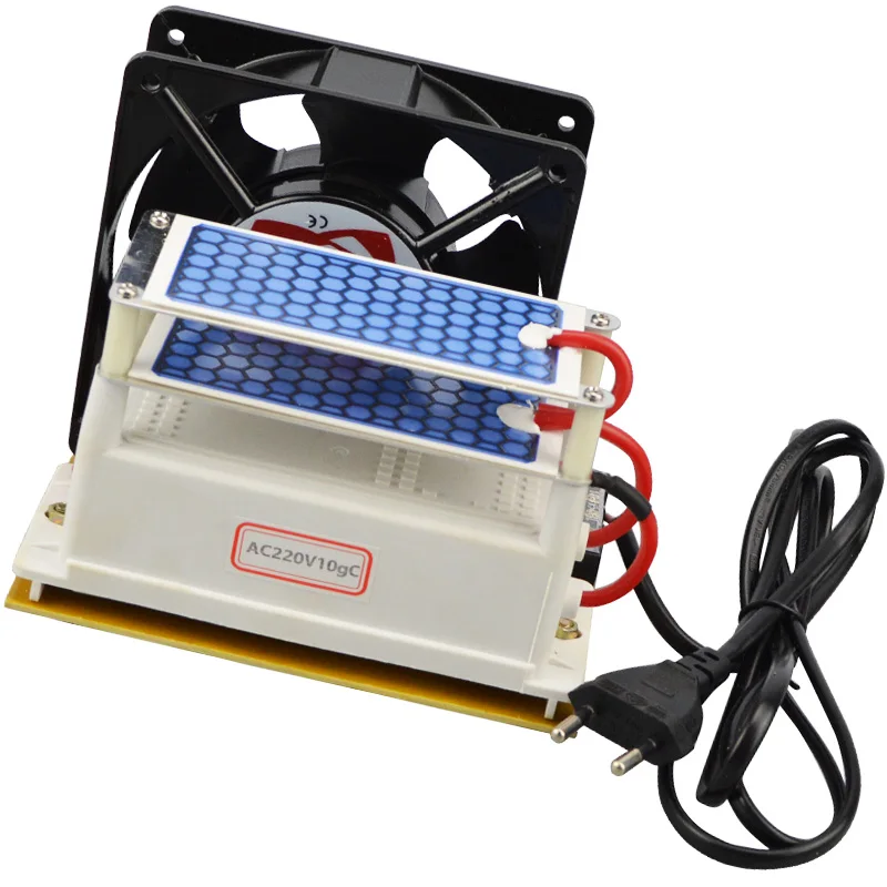  New Portable Ozone Machine 220v 10g Double Ceramic Plate Ozone Generator Ozone Sterilizer with Fan 