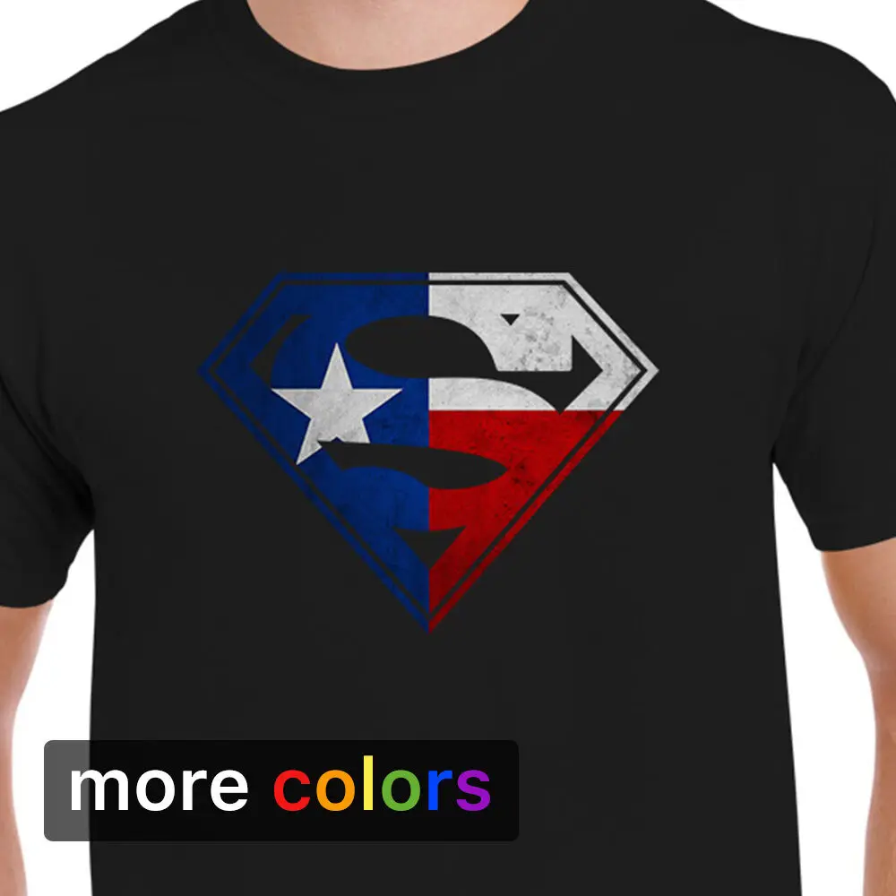 

2019 Funny Texas Flag In Superman Logo Mens T-Shirt, Lone Star Longhorns Dallas Cowboys Unisex Tee