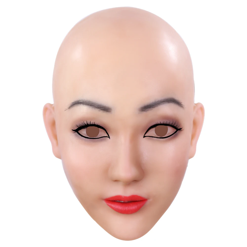 KOOMIHO Special Soft Silicone Realistic Female Head Mask Crossdress Cosplay Mask Transgender Halloween Mask Drag Queen 1G
