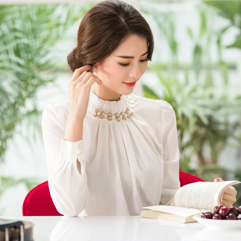 women work wear Women's  business dress knee long-sleeved with beads neck coat+dress+shirt 3 pcs / set  drop shipping