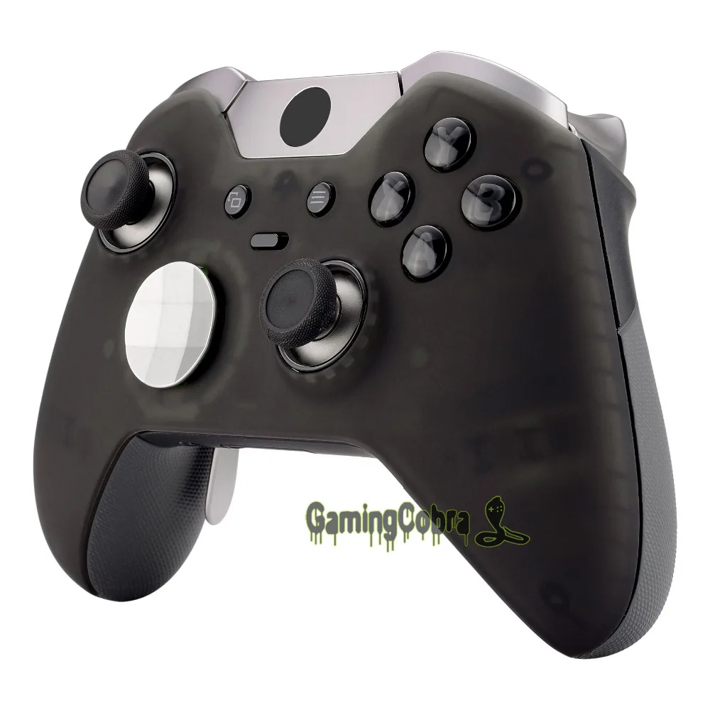Foggy прозрачный черный мягкий сенсорный передний корпус оболочка Лицевая панель Крышка Замена Комплект для Xbox One Elite игровой контроллер-XOEP017X