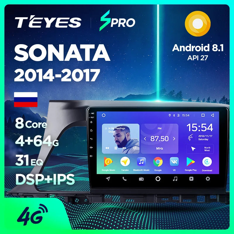 Cheap TEYES SPRO For Hyundai Sonata 2015-2018 Car Radio Multimedia Video Player Navigation GPS Android 8.1 Accessories Sedan No dvd 2 0