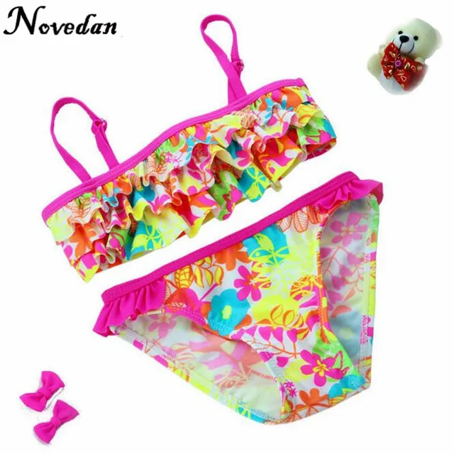 Best Price 2017 New Summer European & American Flower Bikini Children's Swimwear Girls Split Bikini Kids Colorful Layer Swimsuit Best Price 2017 New Summer European & American Flower Bikini Children's Swimwear Girls Split Bikini Kids Colorful Layer Swimsuit