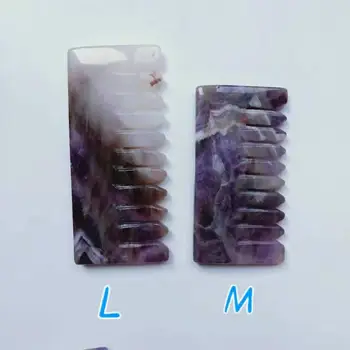 

High Quality Hand Carved Natural Dream Amethyst Comb Crystal Healing Combs For Reduce Pressure And Relax Body WYQ