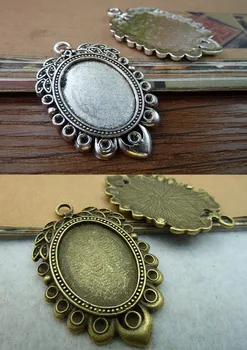 

20pcs Oval Tray Photo Frame Cameo Setting 18x25mm base cabochon Tray 6627
