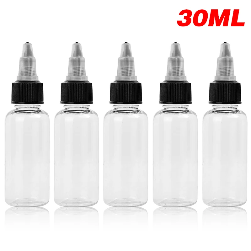 

High quality 5pcs 30ml/60ml Empty tattoo ink colors bottle supply Empty Ink Bottles for Tattoo pigment Bottle tattoo accessory