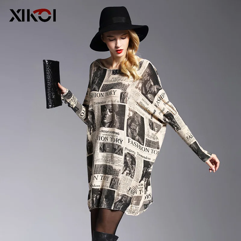 XIKOI 2018 New Oversize Sweater Woman Fashion Print Women Sweaters Slash Neck Pullovers Computer Knitted Spring Sweater Women XIKOI 2018 New Oversize Sweater Woman Fashion Print Women Sweaters Slash Neck Pullovers Computer Knitted Spring Sweater Women