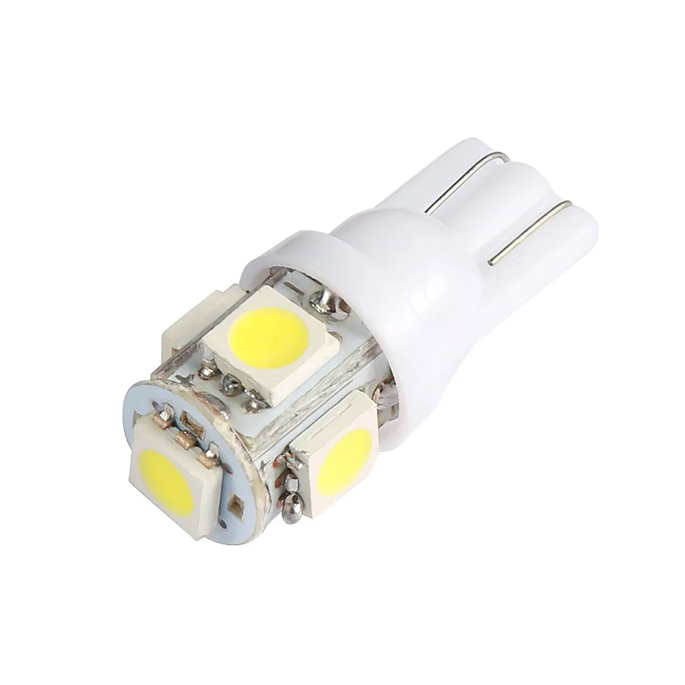 1 шт. T10 светодиодный W5W 5050 5SMD 192 168 194 белый автомобильные огни клиновая лампа света лампы Супер яркий DC 12 V номерной знак света DRL