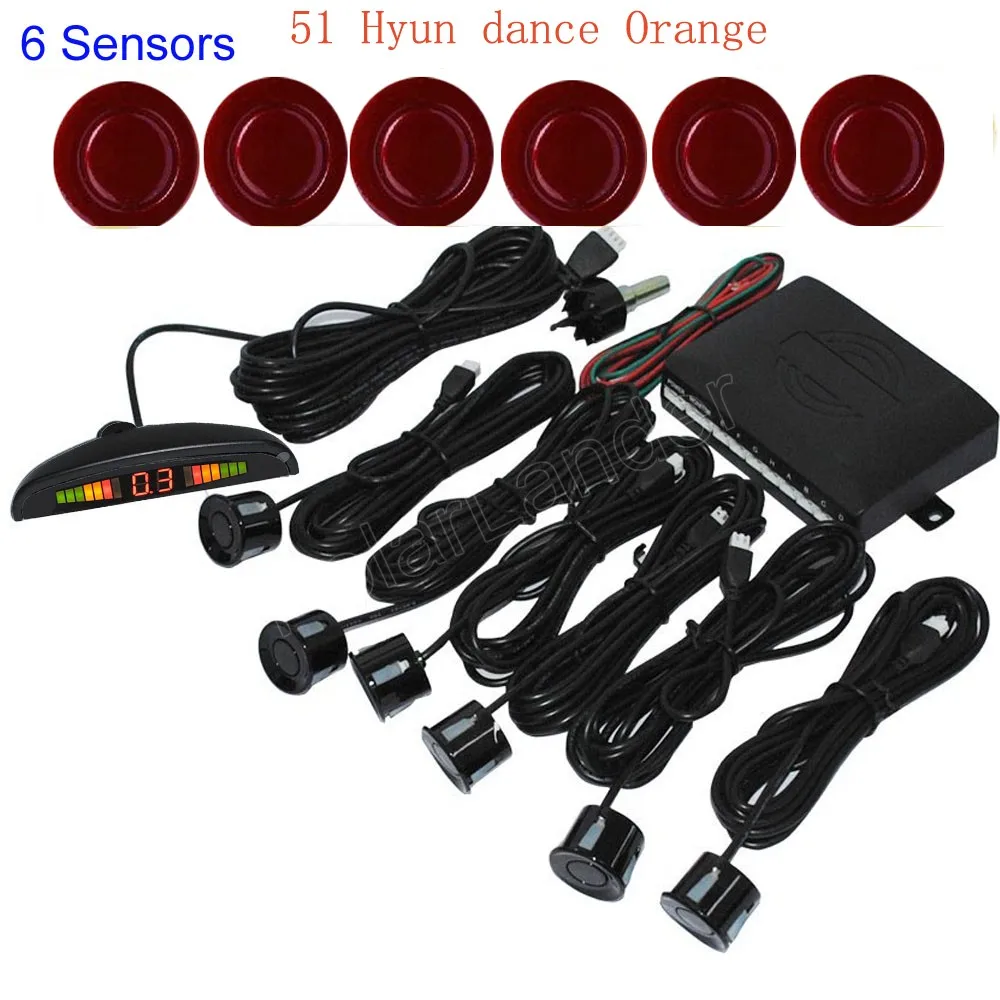 hot sale 6 Sensors Car Parking Sensor Kit Reverse Backup Radar Sound