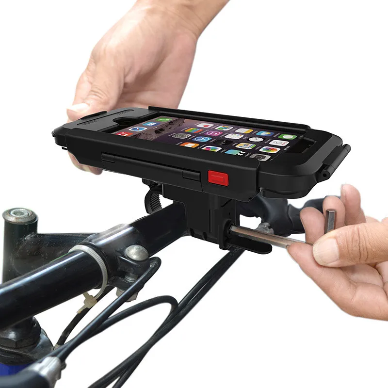 Waterproof Phone Holder Bike Mount Phone Holder Bicycle Bike Phone Case Holder Handlebar Clip Stand Mount Bracket Support for iPhone 6 6S Moto GPS Navigation Holder (3)