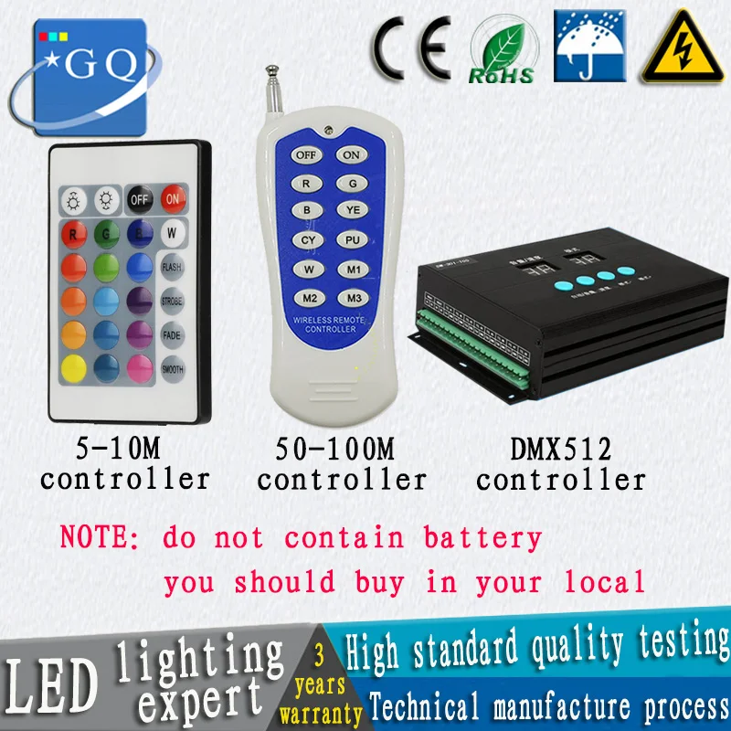 

5meters IR controller & 50meters RF controller & DMX512 controller