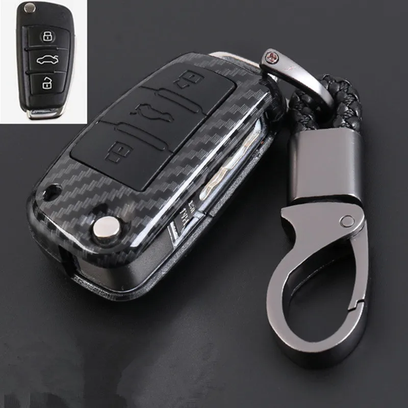 ABS-Carbon-Fiber-Shell-Silicone-Cover-Remote-Key-Holder-Fob-Case-KeyChain-For-Audi-A1-A3.jpg_640x640 (1)