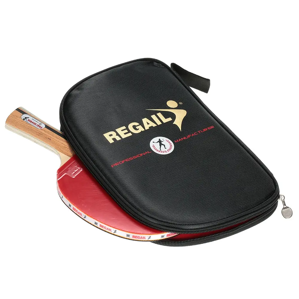 1 قطعة مقبض خشبي تنس طاولة مضرب المطاط بينغبونغ بينغ بونغ مجداف مع حمل حقيبة تنيس دي ميسا