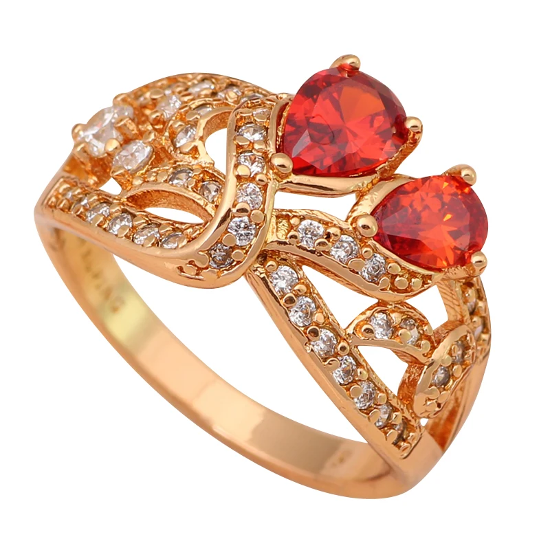 Royal Red crystal Gold color Health Fashion Jewelry Nickel & Lead Free Golden Element