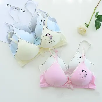 

Factory price Brassiere without steel ring Lovable maiden bras Printed thin and comfortable underwear